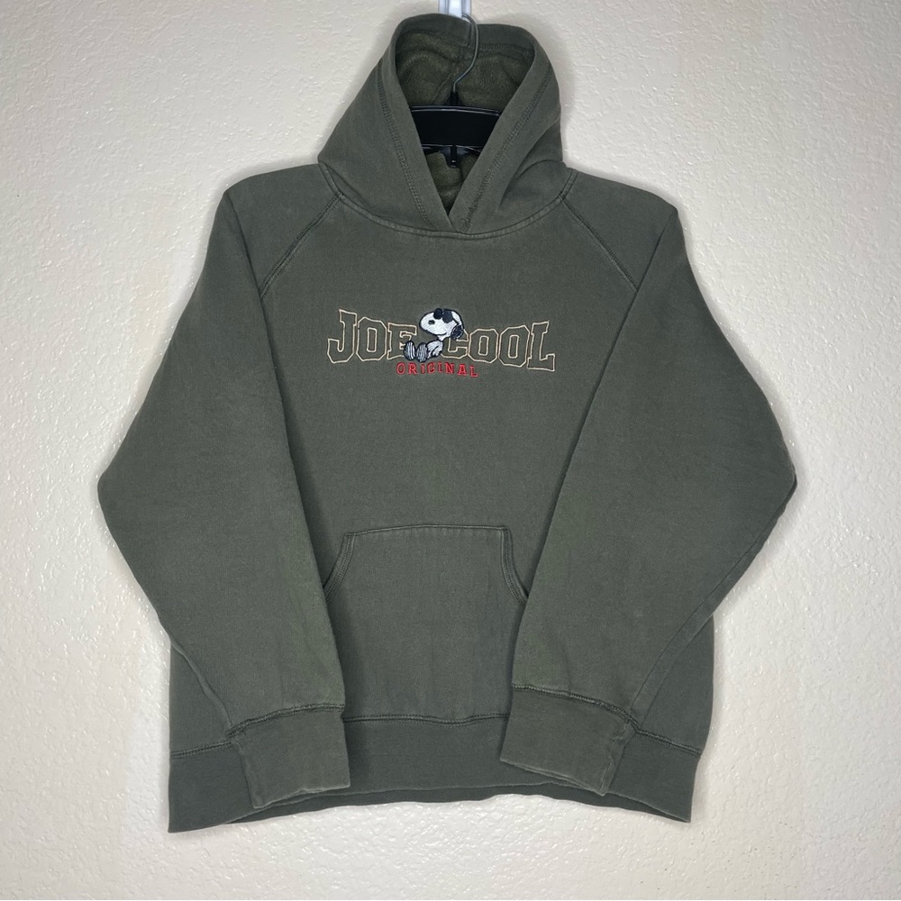 Vintage Peanuts Snoopy Hoodie Sweatshirt Embroidered Joe Cool Original Sz Small